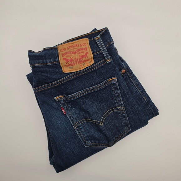 Levi's Other - Levis 505 Jeans Mens 33x32 Regular Fit Dark Wash Blue Straight Leg Office
